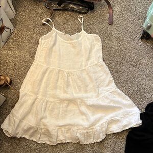 100% Linen White Dress